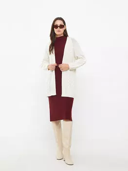 Женский трикотажный кардиган с длинным рукавом и воротником-шалью LCWAIKIKI Classic