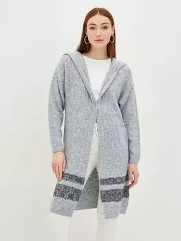 Женский трикотажный кардиган с длинным рукавом с капюшоном и узором LCWAIKIKI Classic