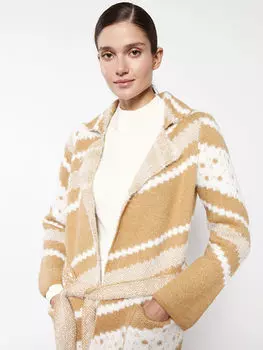 Женский трикотажный кардиган с длинными рукавами и воротником-жакетом LCWAIKIKI Classic