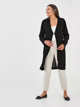 Женский трикотажный кардиган с длинными рукавами и блестящими карманами с V-образным вырезом и длинными рукавами LCW Grace