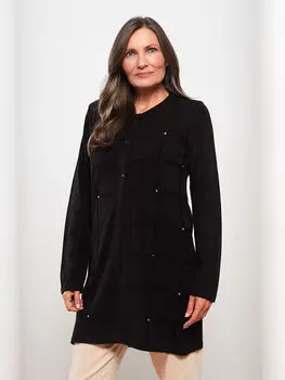 Женский трикотажный кардиган с круглым вырезом и вышивкой пайетками с длинным рукавом LCW Grace