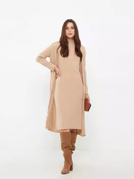 Женский трикотажный кардиган с прямым воротником и длинными рукавами LCWAIKIKI Classic