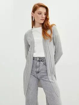Женский трикотажный кардиган с прямым воротником и длинными рукавами LCWAIKIKI Classic