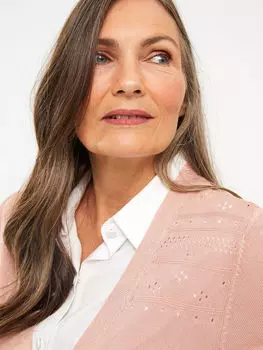 Женский трикотажный кардиган с v-образным вырезом и длинными рукавами LCW Grace