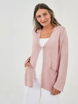 Женский трикотажный кардиган с V-образным вырезом и карманом с длинным рукавом LCW Grace