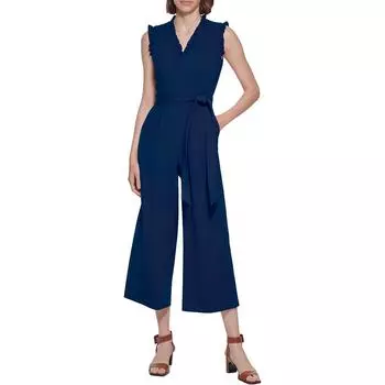 Женский трикотажный комбинезон с оборками Calvin Klein, цвет academy