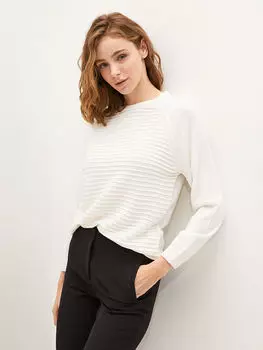 Женский трикотажный свитер с круглым вырезом и длинным рукавом LC Waikiki Basic