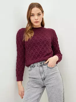 Женский трикотажный свитер с круглым вырезом и длинным рукавом LCWAIKIKI Classic