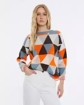 Женский трикотажный свитер с принтом Andam, мультиколор