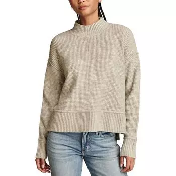 Женский трикотажный свитер с ребристым узором Lucky Brand, цвет light heather grey