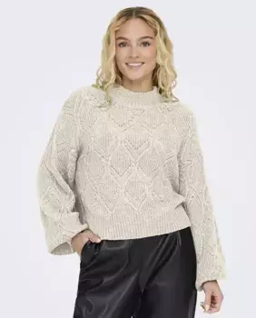 Женский трикотажный свитер с высоким воротником Only, цвет Marrn claro