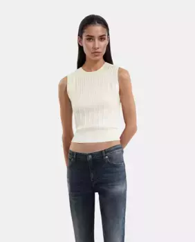 Женский трикотажный топ без рукавов The Kooples, белый