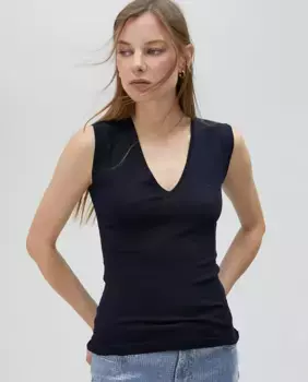 Женский трикотажный топ Lola Casademunt, тёмно-синий