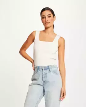 Женский трикотажный топ на широких бретелях Morgan, цвет Crudo