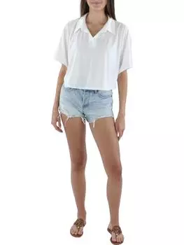 Женский трикотажный топ с короткими рукавами для юниоров Kingston Grey, белый