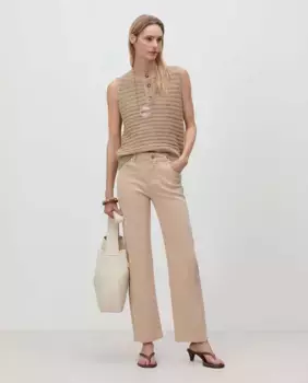Женский трикотажный топ с лентами Simorra, бежевый