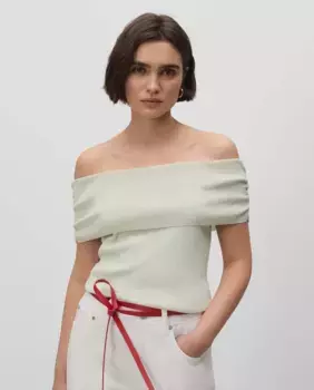 Женский трикотажный топ с люрексом Simorra, светло-зеленый