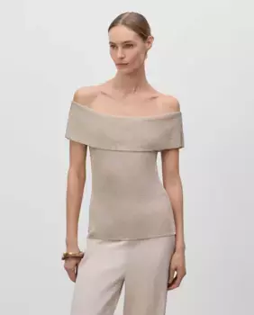 Женский трикотажный топ с люрексом Simorra, золотой