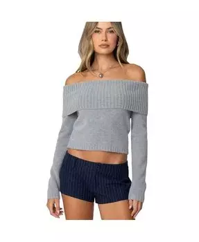 Женский трикотажный топ Tamara Fold Over Edikted, серый