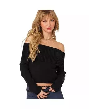 Женский трикотажный топ Tamara Fold Over Edikted, черный