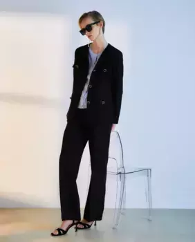 Женский трикотажный жакет с вырезом коробочка Woman El Corte Ingls, светло-голубой