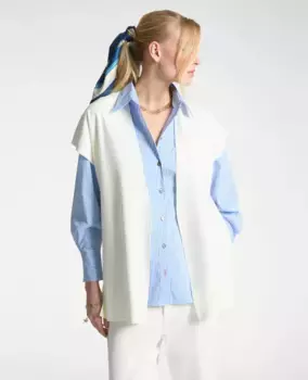 Женский трикотажный жилет без застежки Elena Mir, белый