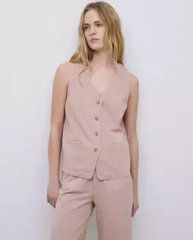 Женский трикотажный жилет с V-образным вырезом Yerse, розовый