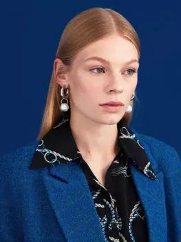 Женский твидовый блейзер с застежкой на пуговицы спереди, прямой, с длинным рукавом LCWAIKIKI Classic