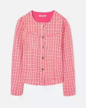 Женский твидовый пиджак с карманами Silbon, розовый