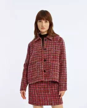 Женский твидовый жакет на пуговицах Lili Sidonio, красный