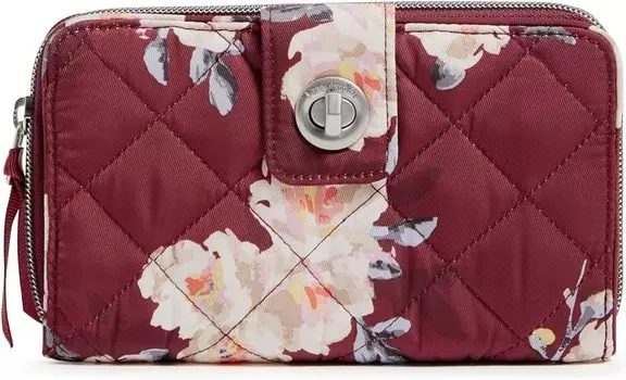 Женский твиловый кошелек Vera Bradley с поворотным замком и RFID-замком, цветы и ветки