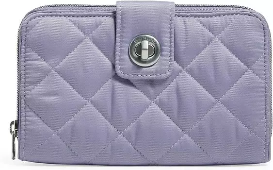 Женский твиловый кошелек Vera Bradley с поворотным замком и RFID-замком, лавандовое небо