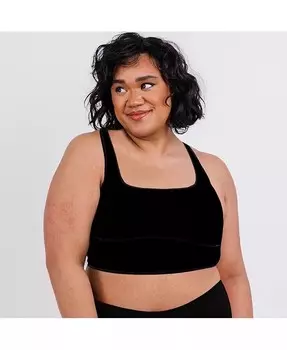 Женский удлиненный бюстгальтер для плавания больших размеров Calypsa, черный