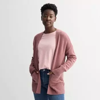 Женский удлиненный кардиган с открытым передом Sonoma Goods For Life, цвет mai mauve
