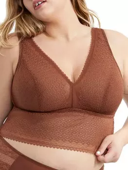Женский удлиненный кокетливый кружевной бюстгальтер Bare, цвет Coco Clearance
