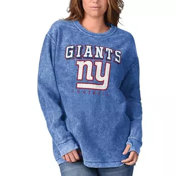 Женский удобный вельветовый пуловер G-III 4Her от Carl Banks Royal New York Giants, цвет Gia Blue