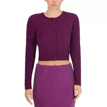 Женский укороченный кардиган на пуговицах POINT, цвет plum
