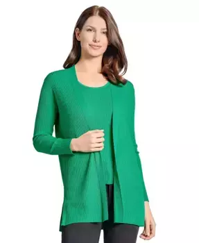 Женский укороченный кардиган Sutton с открытой полочкой Jones New York, зеленый