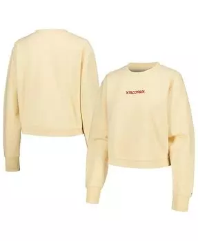 Женский укороченный пуловер кремового цвета Wisconsin Badgers Timber League Collegiate Wear, слоновая кость/кремовый