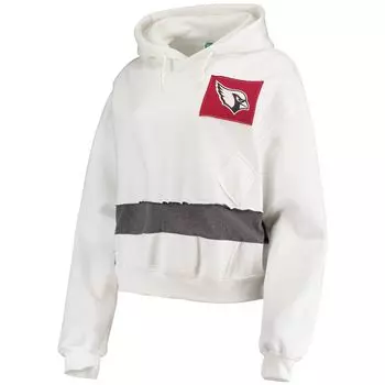 Женский укороченный пуловер с капюшоном Arizona Cardinals белого цвета Refried Apparel