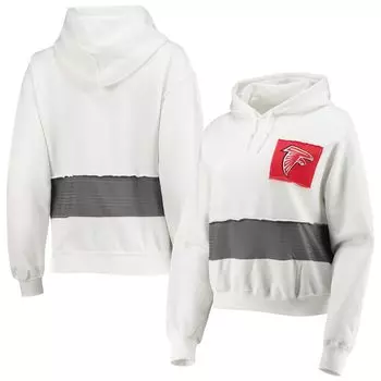 Женский укороченный пуловер с капюшоном Atlanta Falcons Refried Apparel белого цвета
