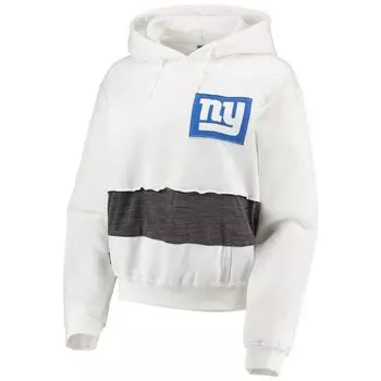 Женский укороченный пуловер с капюшоном белого цвета с капюшоном Refried Apparel New York Giants
