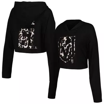 Женский укороченный пуловер с капюшоном и леопардовым принтом Majestic Threads Mark Stone, черный Vegas Golden Knights, цвет Lvk Black