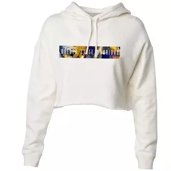 Женский укороченный пуловер с капюшоном The Wild Collective светло-коричневого цвета Golden State Warriors 2022/23 City Edition