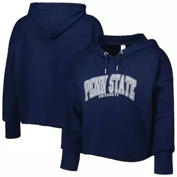 Женский укороченный пуловер с капюшоном ZooZatz темно-синего цвета Penn State Nittany Lions Core University из французской махровой ткани