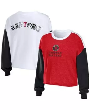 Женский укороченный пуловер с надписью Heather Red Toronto Raptors WEAR by Erin Andrews, красный