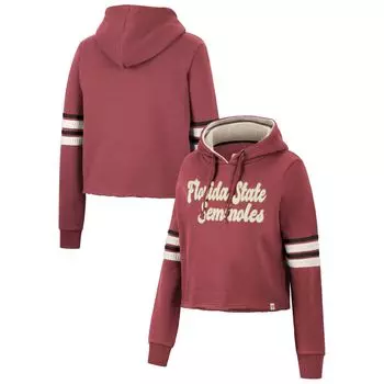 Женский укороченный пуловер в стиле ретро с капюшоном Colosseum Garnet Florida State Seminoles Colosseum