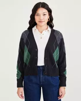 Женский укороченный шерстяной кардиган Dockers, черный