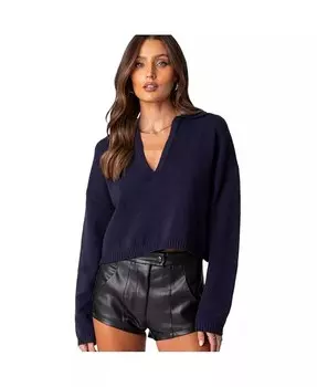 Женский укороченный свитер Marcie oversize Edikted, синий