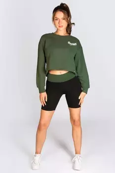 Женский укороченный свитер миди с логотипом Pineapple, зеленый